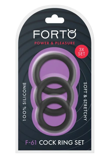 F-61: 3-Piece Silicone Cock Ring Set — image 4 of 16