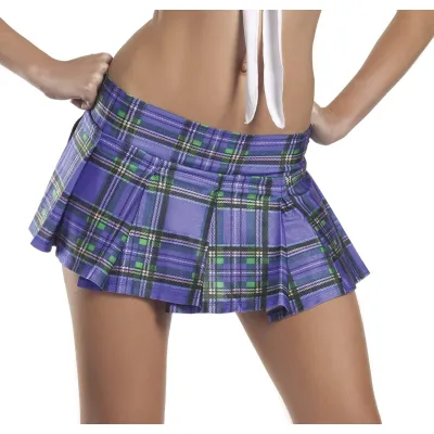 Plum Pleated School Girl Skirt Medium Large