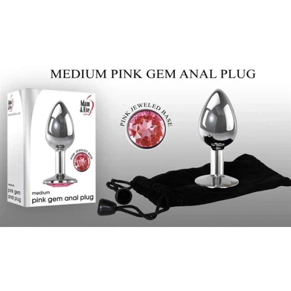 Adam & Eve Pink Gem Anal Plug - Medium