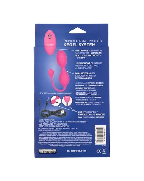 Remote Dual Silicone Motor Kegel System - Pink