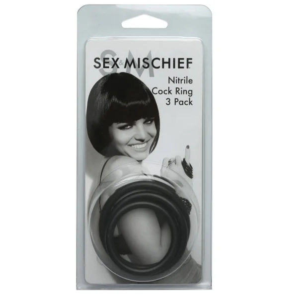 Sex and Mischief Nitrile Cock Rings - 3 Pack