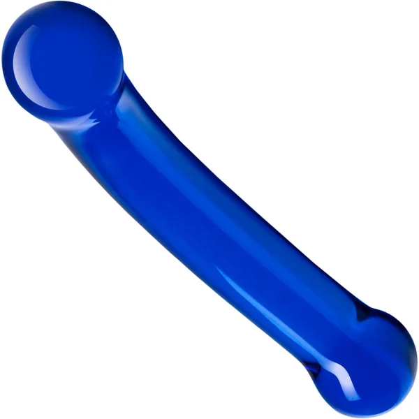 Glas 6 inches Curved Glass G-Spot Dildo Blue