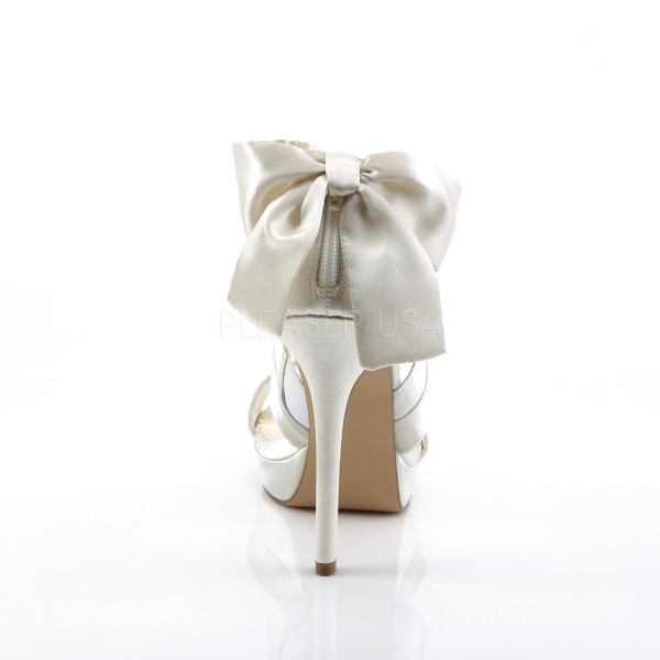 4 3/4 inches Heel, 1 inches PF Criss Cross Sandal w/Back Bow, Back Zip