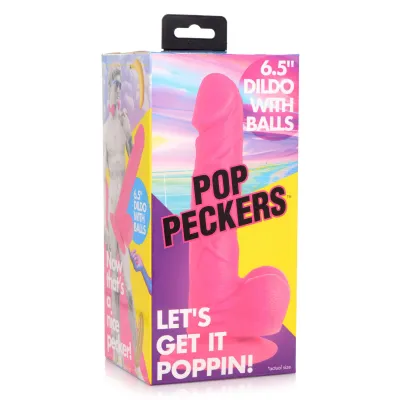 Pop Pecker 6 5 Inch Dildo With Balls Pink