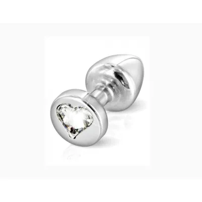 Silver Heart Swarovski Butt Plug made in France