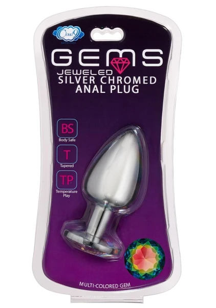 Cloud 9 Novelties Gems Silver Chromed Anal Plug - Small