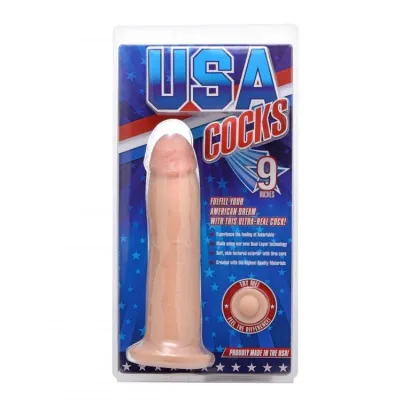 Usa Cocks 9 Inch Dildo W o Balls Light Skin Tone