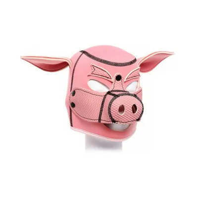 Sexy Costumes Ple sur Neoprene Pig Mask Hood Pink