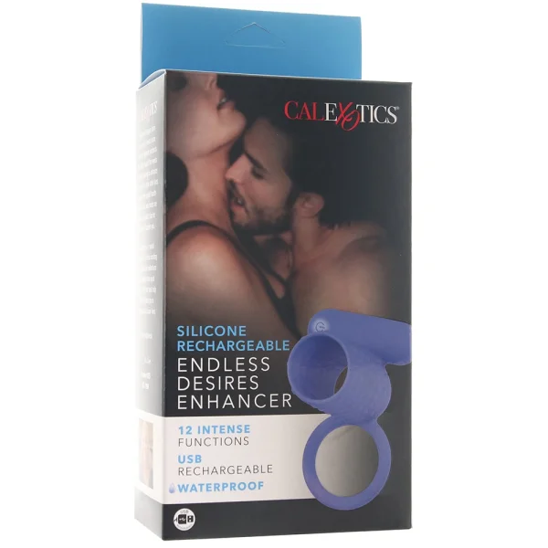 Silicone Rechargeable Endless Desires Enhancer Vibrating Cock Ring By CalExotics - Purple
