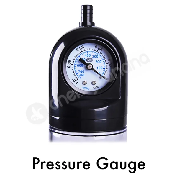 Cherry Banana Pumped Clear Gauged Trigger Penis Pump