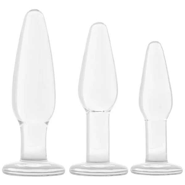 Gläs 3 pcs Anal Training Set Glass Butt Plugs