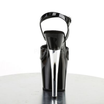 7 inches Chrome Platde Heel 3 1 4 inches PF Ankle Strap Sandal