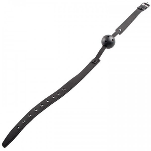 Bondara Matte PU Black Vented Ball Gag — image 4 of 4