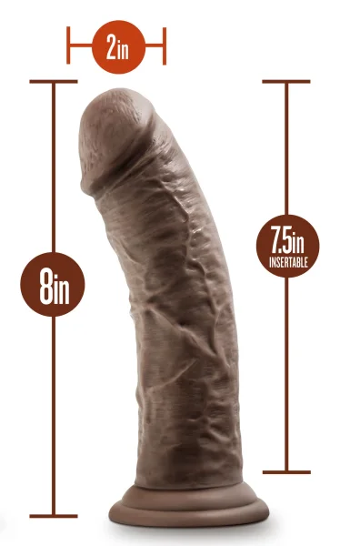 Dr. Skin Plus - 8 Inch Thick Posable Dildo - Chocolate