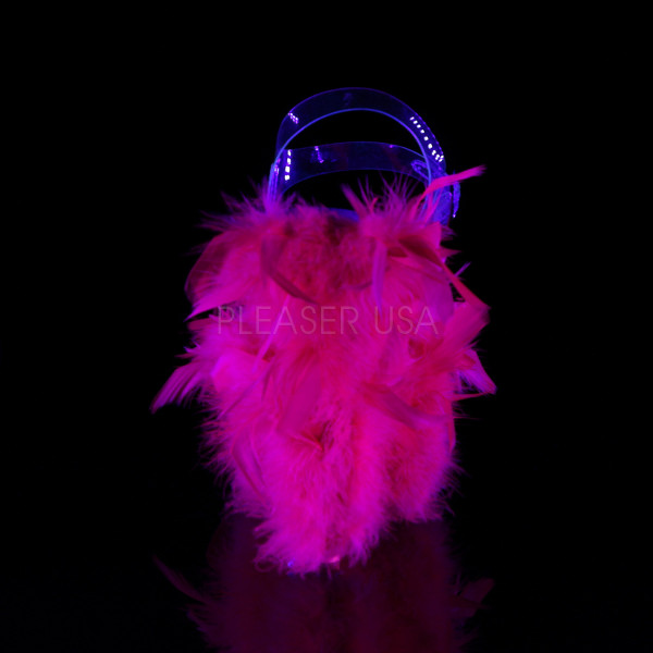 7 inches Heel, 2 3/4 inches PF Marabou Feather Ankle Strap Sandal — image 4 of 4