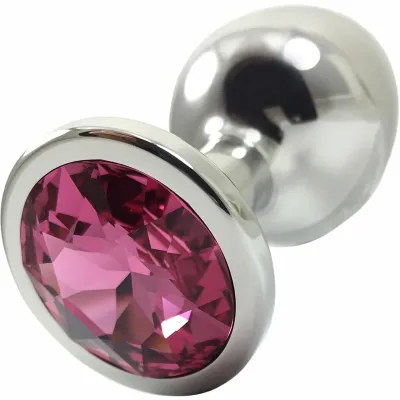 Pretty Plugs Rose Crystal And Stainless Steel Butt Plug Medium