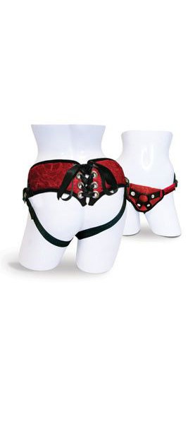 Sportsheets Lace Strap On Corsette - Red