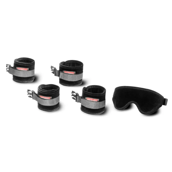 Black Label Plush Seduction Cuff Kit Black Microfiber — image 7 of 12