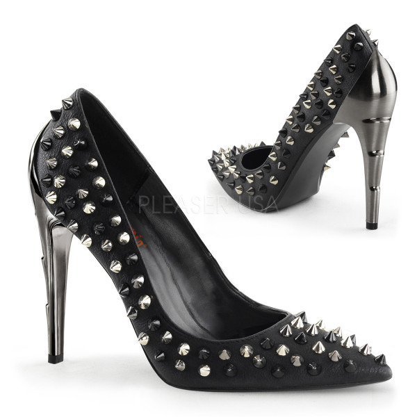 4 1/2 inches Chrome Lightning Bolt Heel Pump