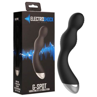 Electro Shock G Spot Vibrator Black 19 5 cm 7 7 USB Rechargeable Vibrator with E Stim