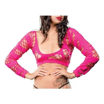 Wild Design Mesh Crotchless Leggings One Size Pink
