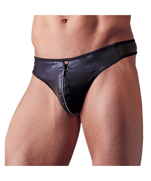 Men's G-string With Rhinestone Zip - Small