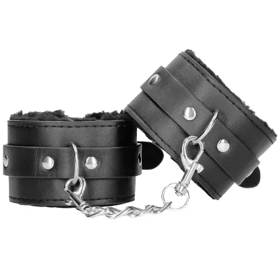 Black White Plush Wrist Cuffs