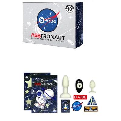 B Vibe Asstronaut Glow In the Dark Butt Play Set
