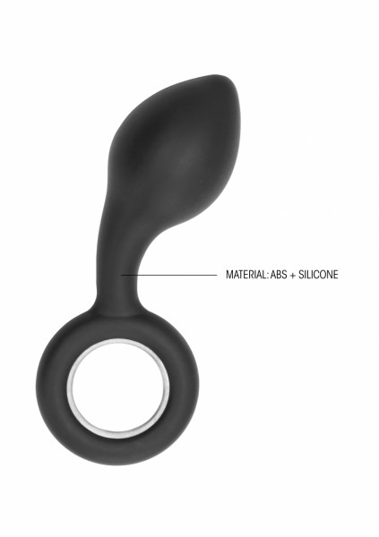 No. 63 - Dildo With Metal Ring - Black - Butt Plug Uk