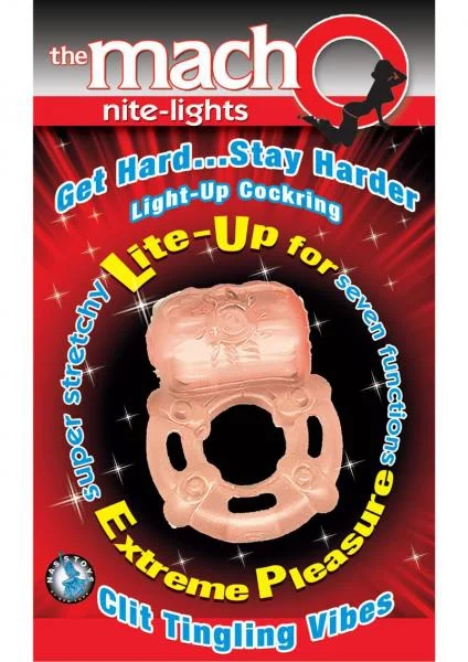 The Macho Nite Lights Clit Tingling Vibes 7 Function Flesh