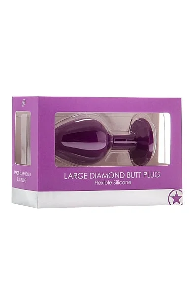 Shots Ouch! Large Diamond Butt Plug Purple