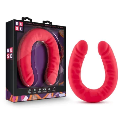 Ruse Silicone Double Headed Dildo 18 Inch Cerise