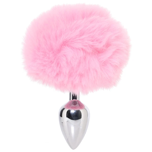 WhipSmart 3 Inch Fluffy Bunny Metal Plug in Pink — image 5 of 6