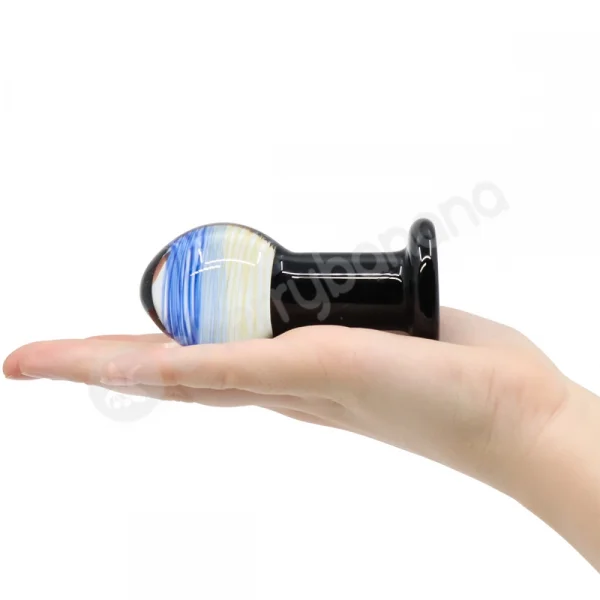 Crystal Pleasures Glass Black Cosmos Butt Plug