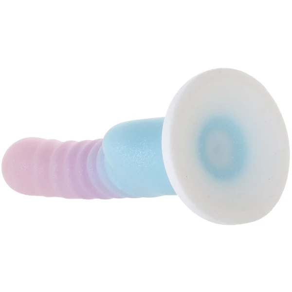 Cotton Candy Powder Puff 6.75" Silicone Suction Cup Dildo