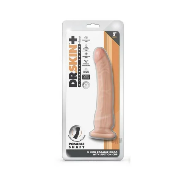 Dr. Skin Plus Posable Dildo 9 In. Vanilla