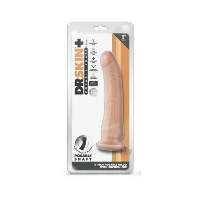 Dr Skin Plus Posable Dildo 9 In Vanilla