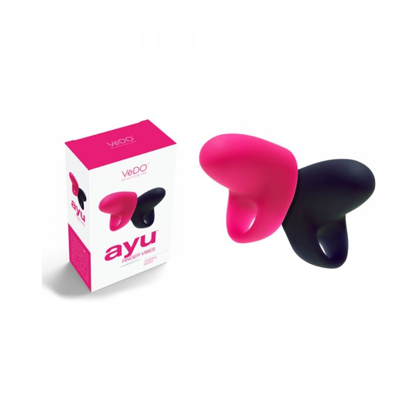 Vedo Ayu Mini Finger Vibe Pair - Black & Foxy Pink