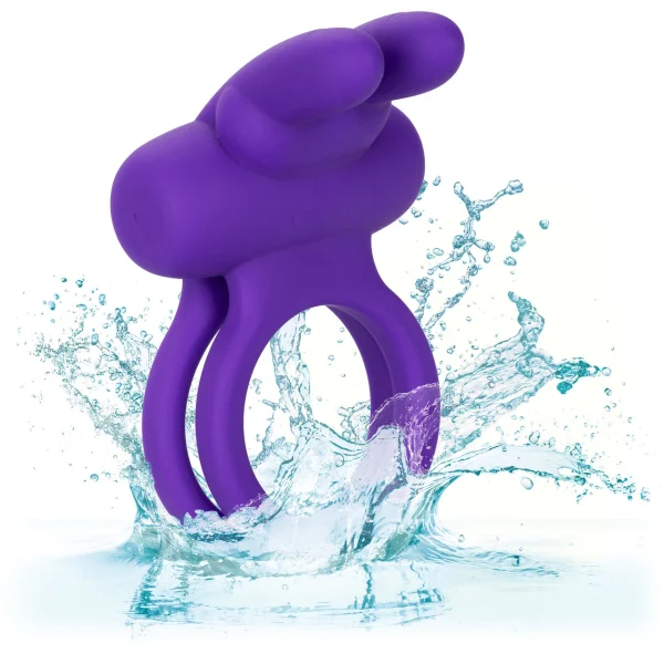 Silicone Rechargeable Rockin Rabbit Vibrating Cock Ring By CalExotic
