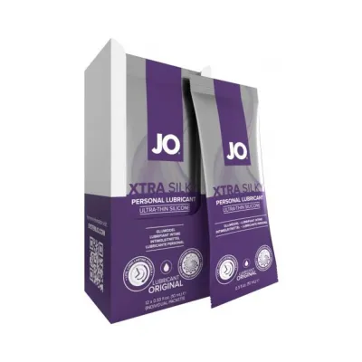 Lubricants Jo Silicone Xtra Silky Lubricant Foils 12 piece Display 0 34 Oz