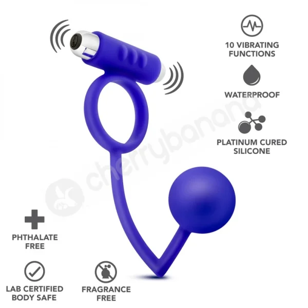 Performance Penetrator Anal Ball With Vibrating Cock Ring