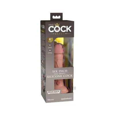 King Cock Elite Silicone Dual density Cock 6 In Light