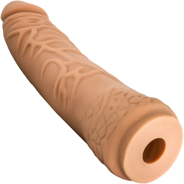 The Realm Realistic 7.5 Inch Silicone Lock On Dildo - Caramel