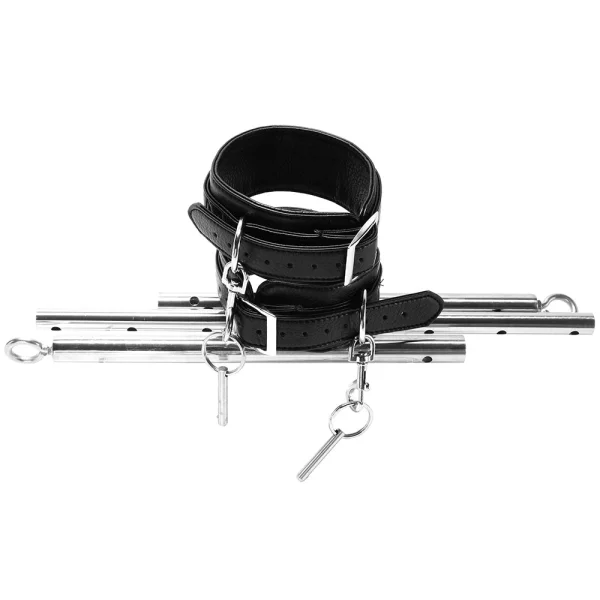 Expandable Spreader Bar Set 35" - 47" With Detachable Leatherette Cuffs