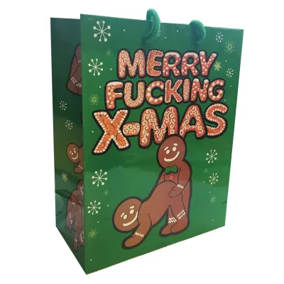 Merry Fucking X Mas Gingerbread Gift Bag