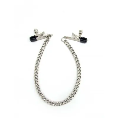 M2M Nipple Clamps Alligator Ends With Chain Chrome