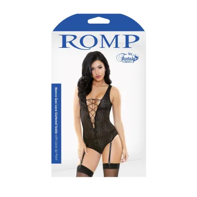 Romp Bianca Geo Lace Gartered Teddy Medium large