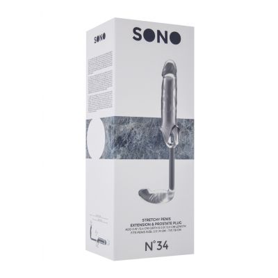 No 34 Stretchy Penis Exten and Plug Translucent Penis Extender Sleeve