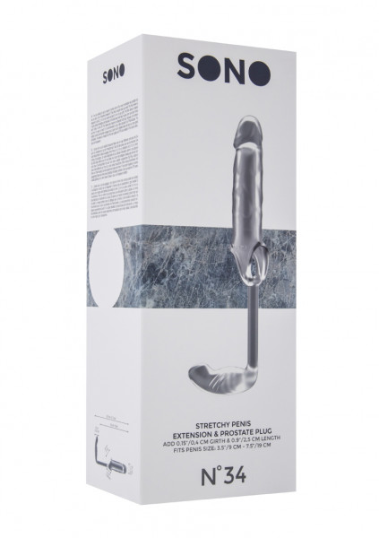 No.34 - Stretchy Penis Exten and Plug - Translucent Penis Extender Sleeve