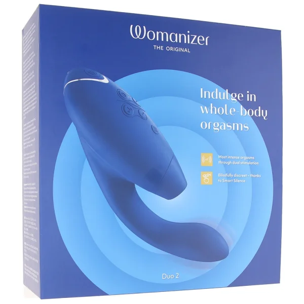 Womanizer DUO 2 Silicone Pleasure Air Clitoral & G-Spot Stimulator - Blueberry